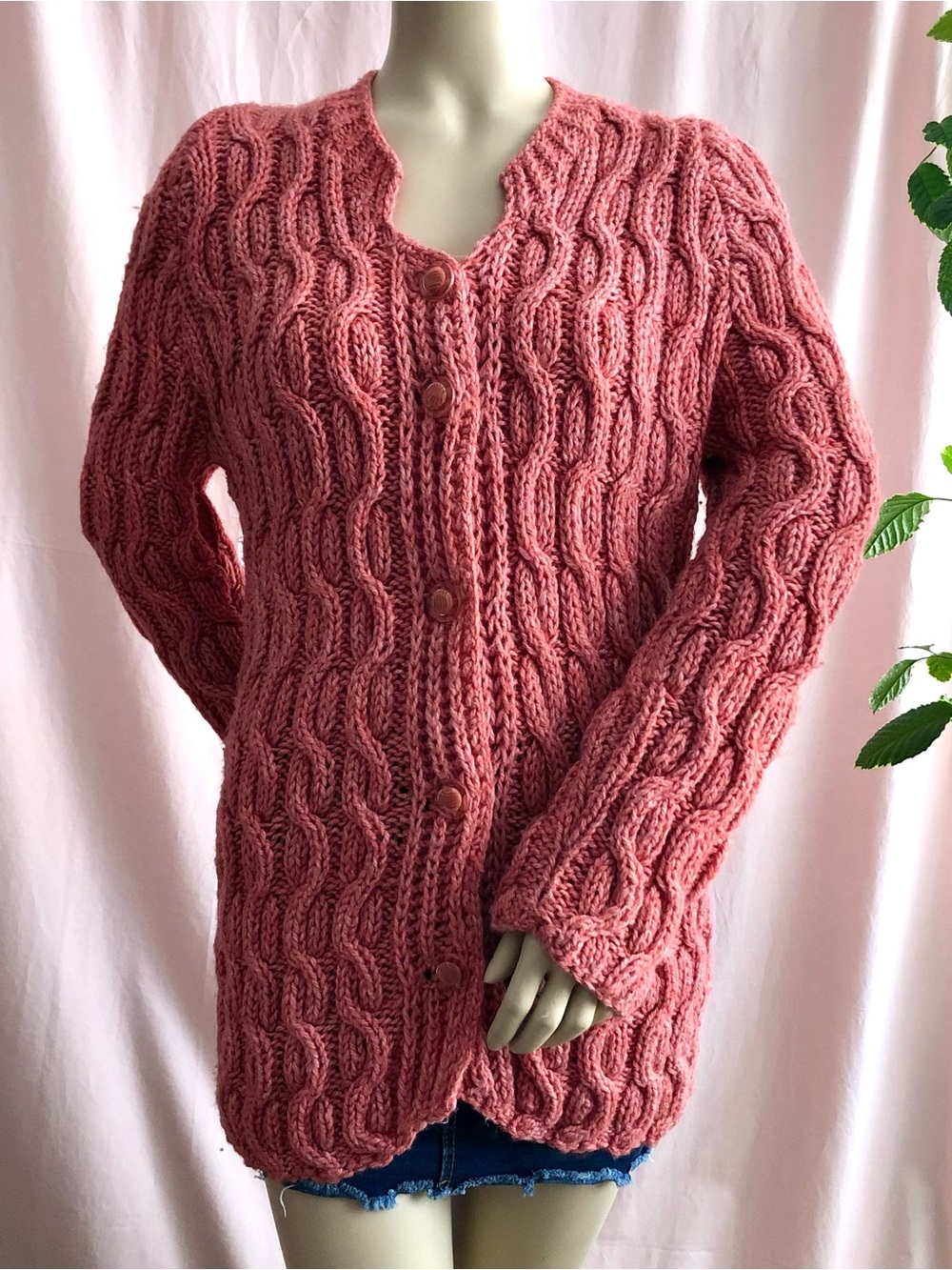Chunky Cable Knit Cardigan Sweater